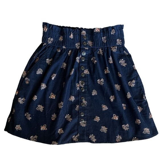 NWT- Madewell Button Front Corduroy Paperbag Miniskirt - Picture 1 of 5